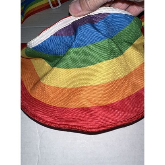 Rainbow Red Fanny Pack Gay Bi Trans Pride LGBTQ Belt Bag Travel Waist Purse New - Picture 3 of 4
